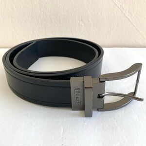 Vintage Guess Reversible Belt Black Brown
Men M 34-36 Faux Leather Silver Buckle